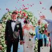 Flower Shower Wedding Couple the Edge Villa