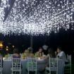 fairy light curtain dinner reception 