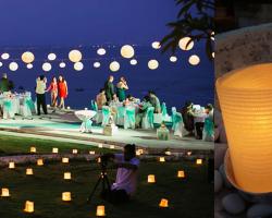 candle light with Banana trunk