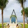 balinese bridemaids walk to chapel 